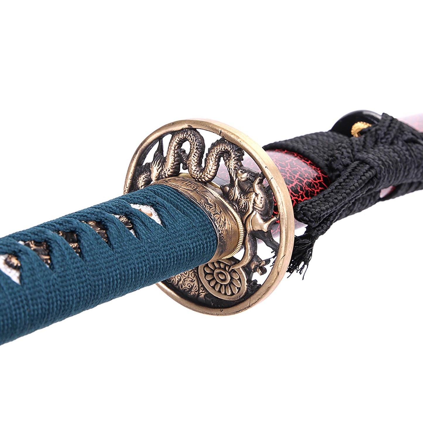 Brass dragon tsuba Sword