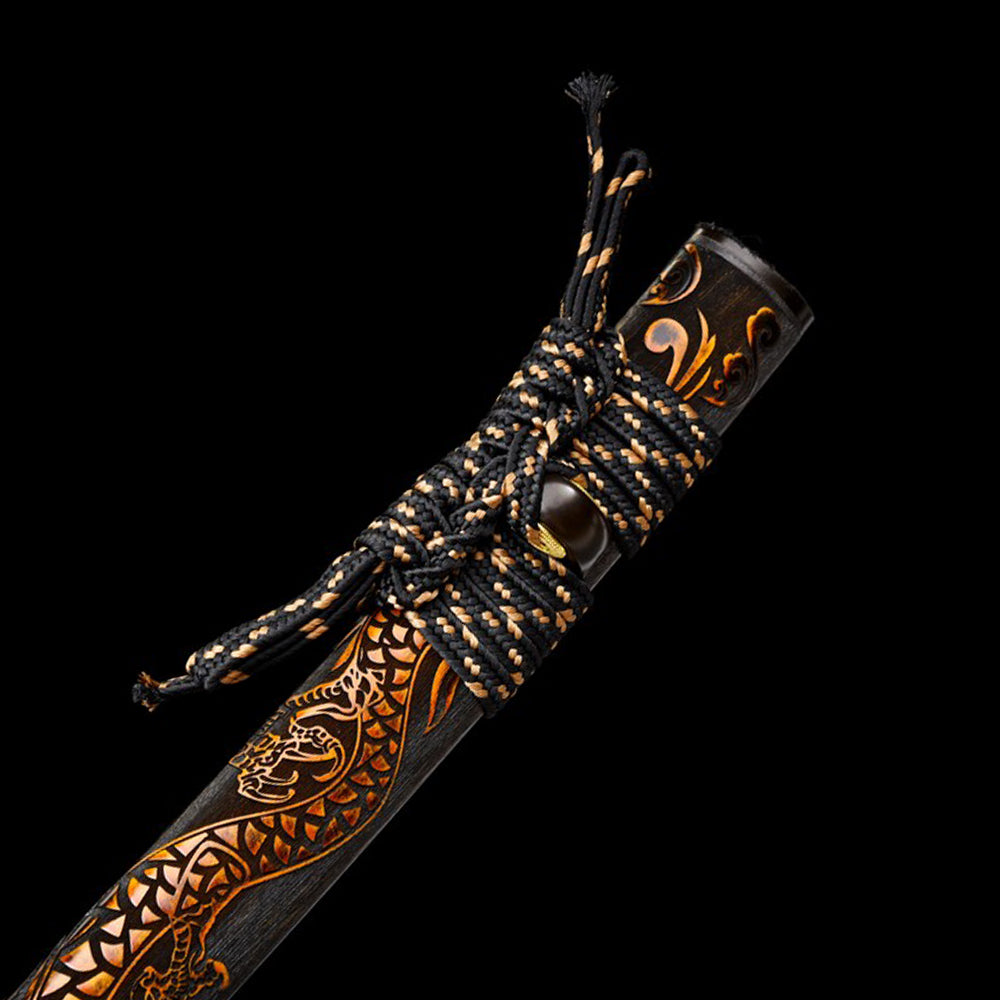 Handmade Dragon Katana - 40.5inch Real Japanese Samurai Sword with Engraving Full Tang Blade