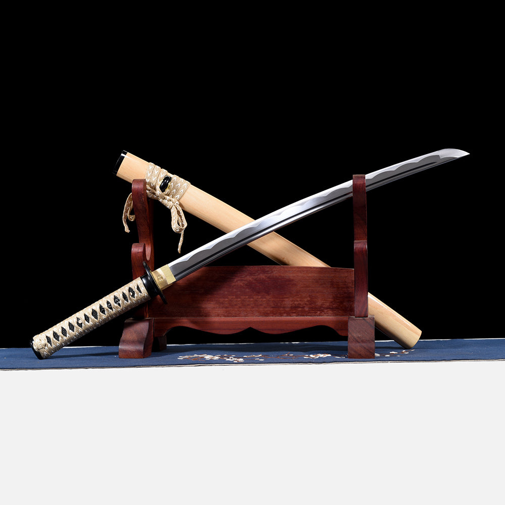 Japanese Wakizashi Sword with Burlywood Saya