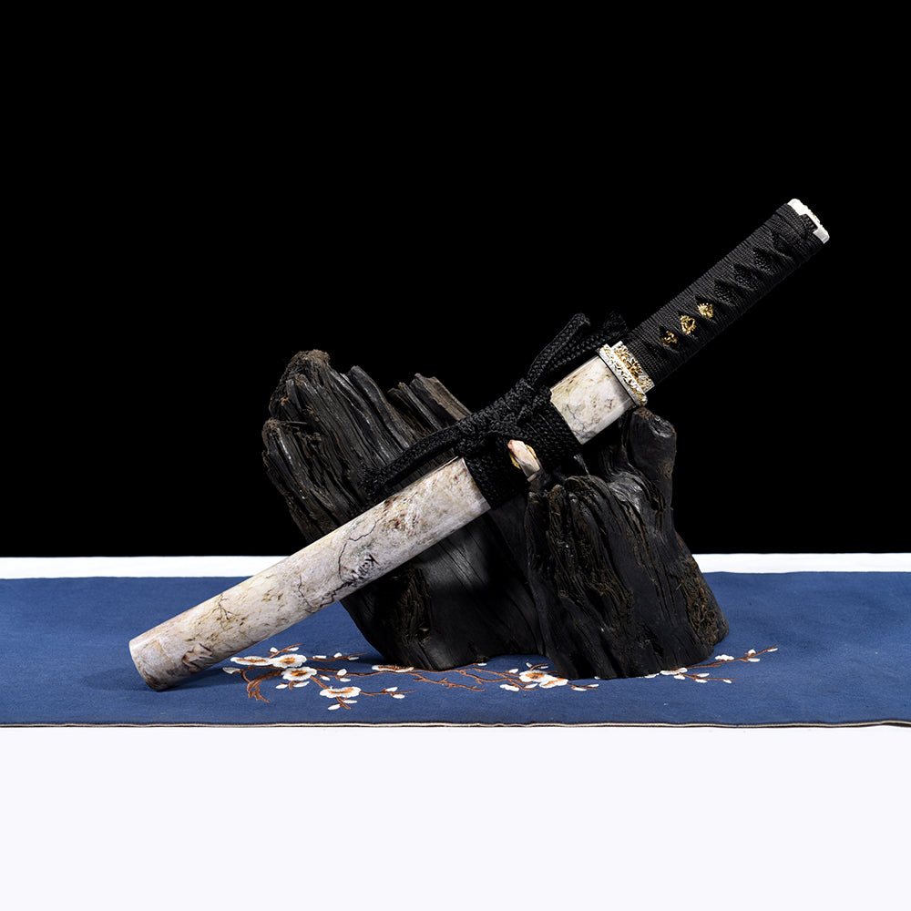 Martial Arts T10 Steel Short Sword-Sharp Tanto with Full Tang