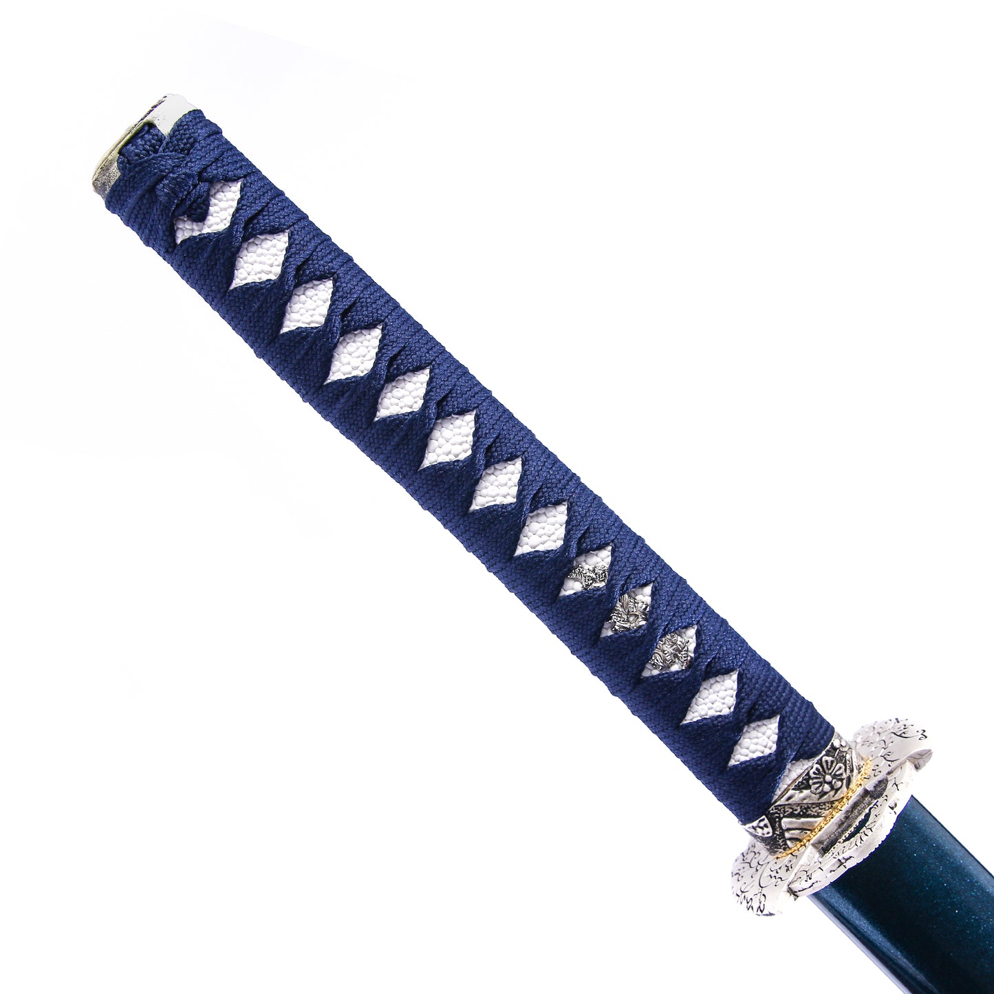 Blue Katana- Silver Tsuba High Quality Japanese Samurai Sword