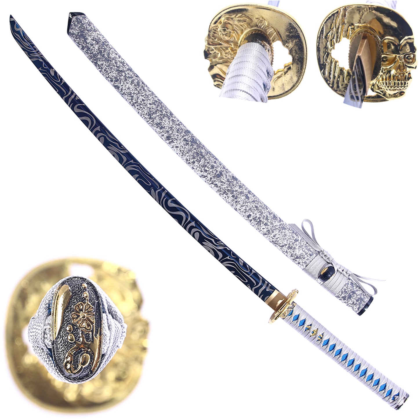 Zen Garden Decorative Katana-High Carbon Steel Blade and Ray Skin Grip