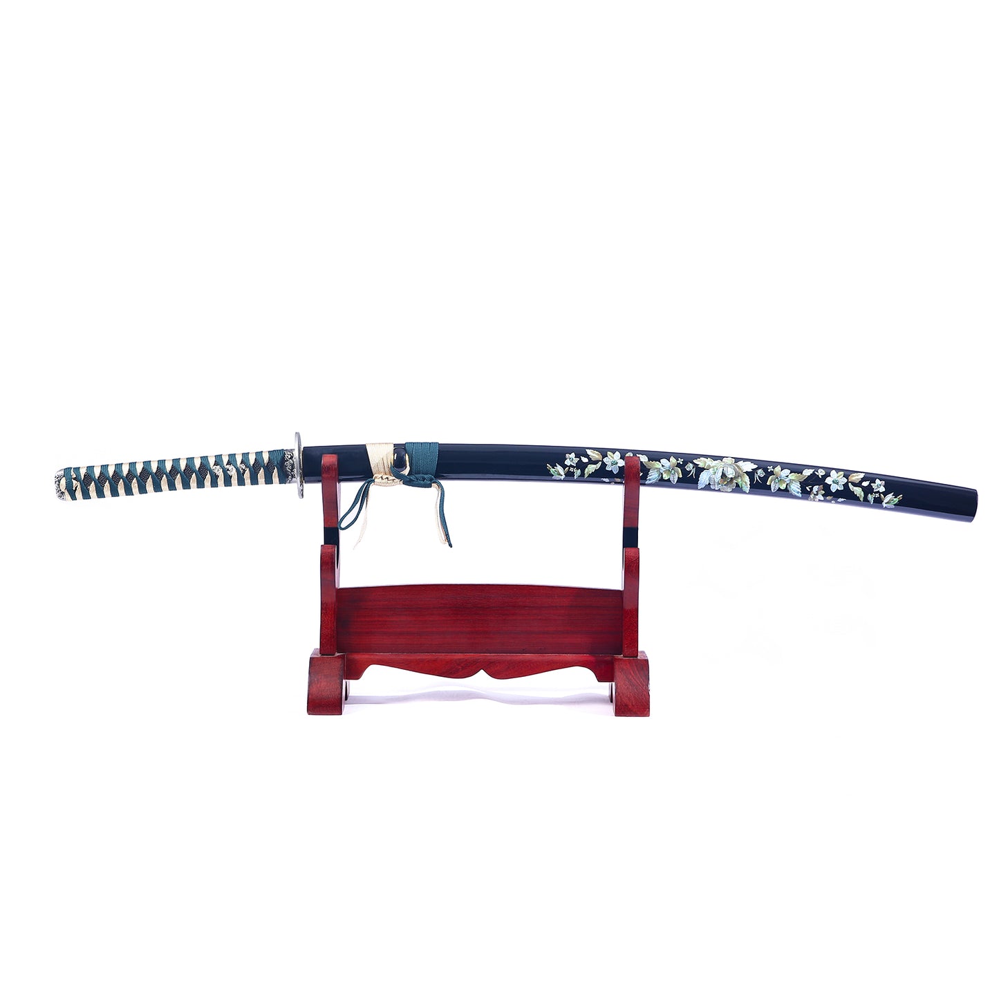 Black Sword-Flower Katana with Full Tang Blade