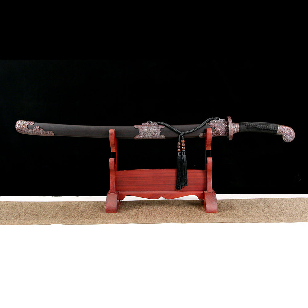 Traditional Qing Dynasty Sword - Chinese Qing Dao Sword with Red Damascus Steel Blade