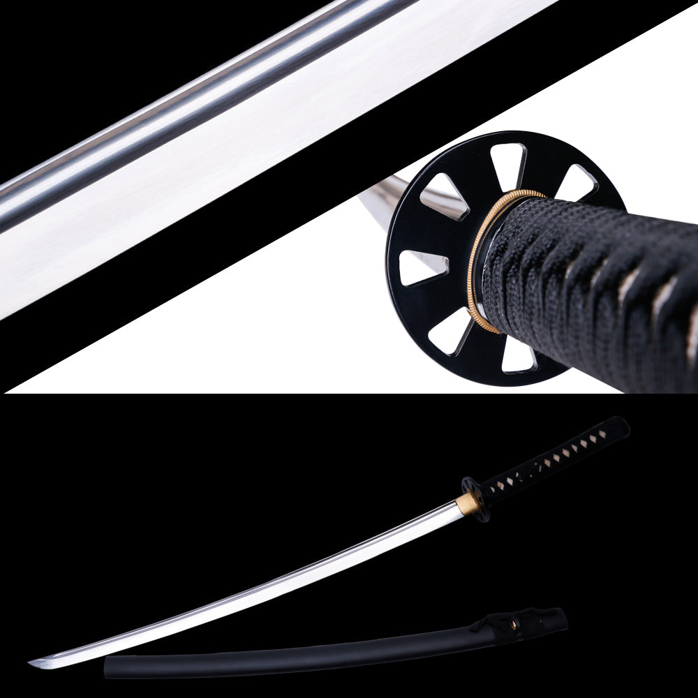 Japanese Katana Ninja Swords Black Saya and Handle