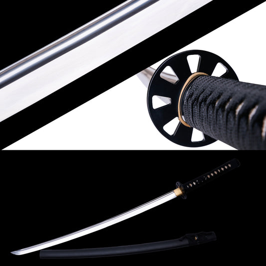 Japanese Katana Ninja Swords Black Saya and Handle