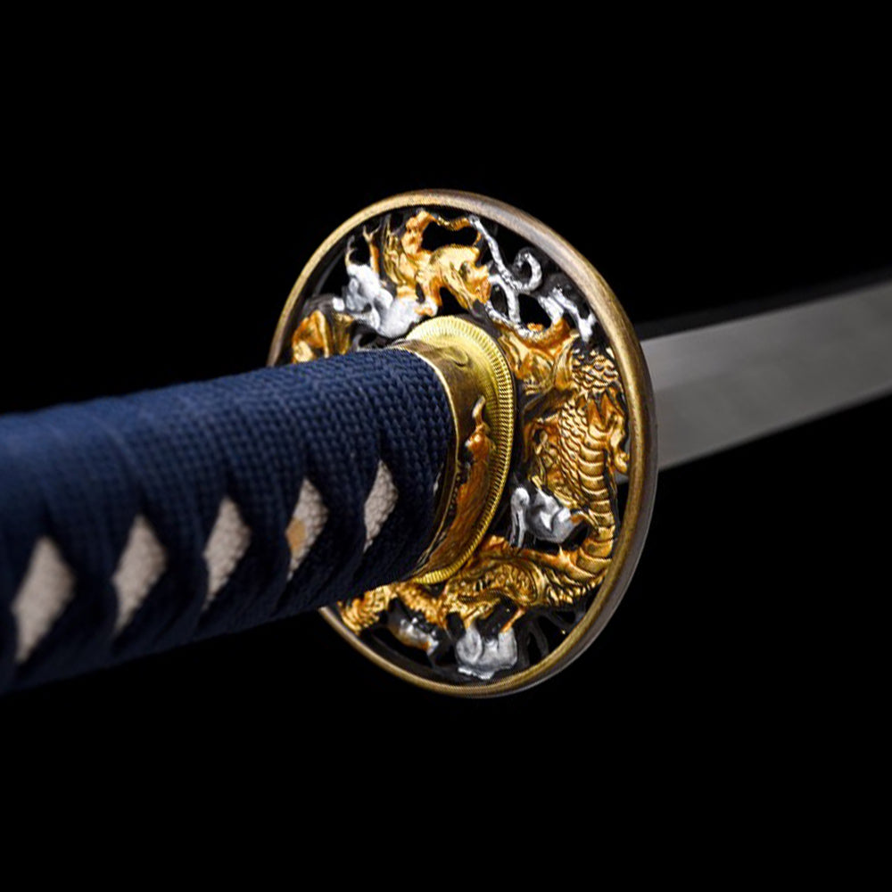 Handmade Dragon Katana - 40.5inch Real Japanese Samurai Sword with Engraving Full Tang Blade