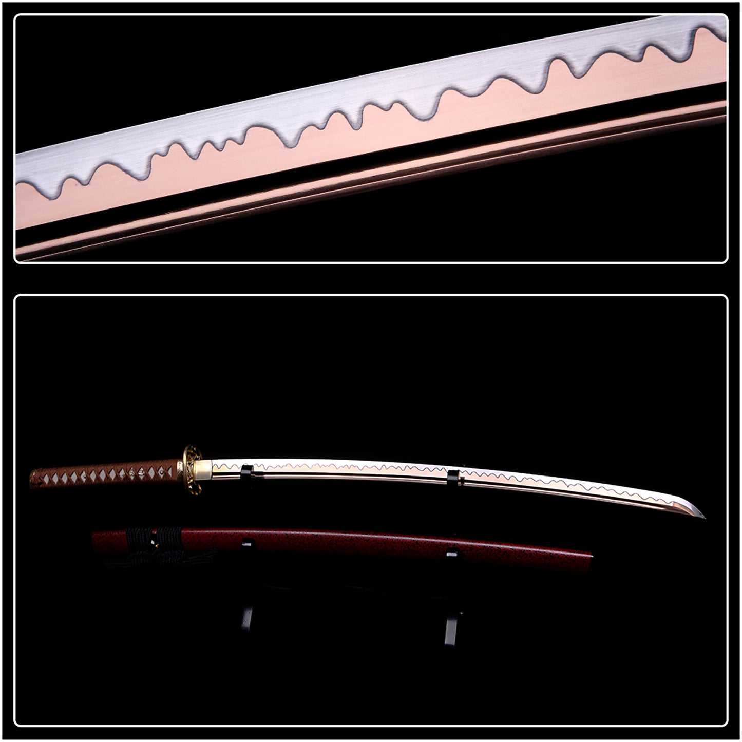 1060 high carbon steel golden harmon katana