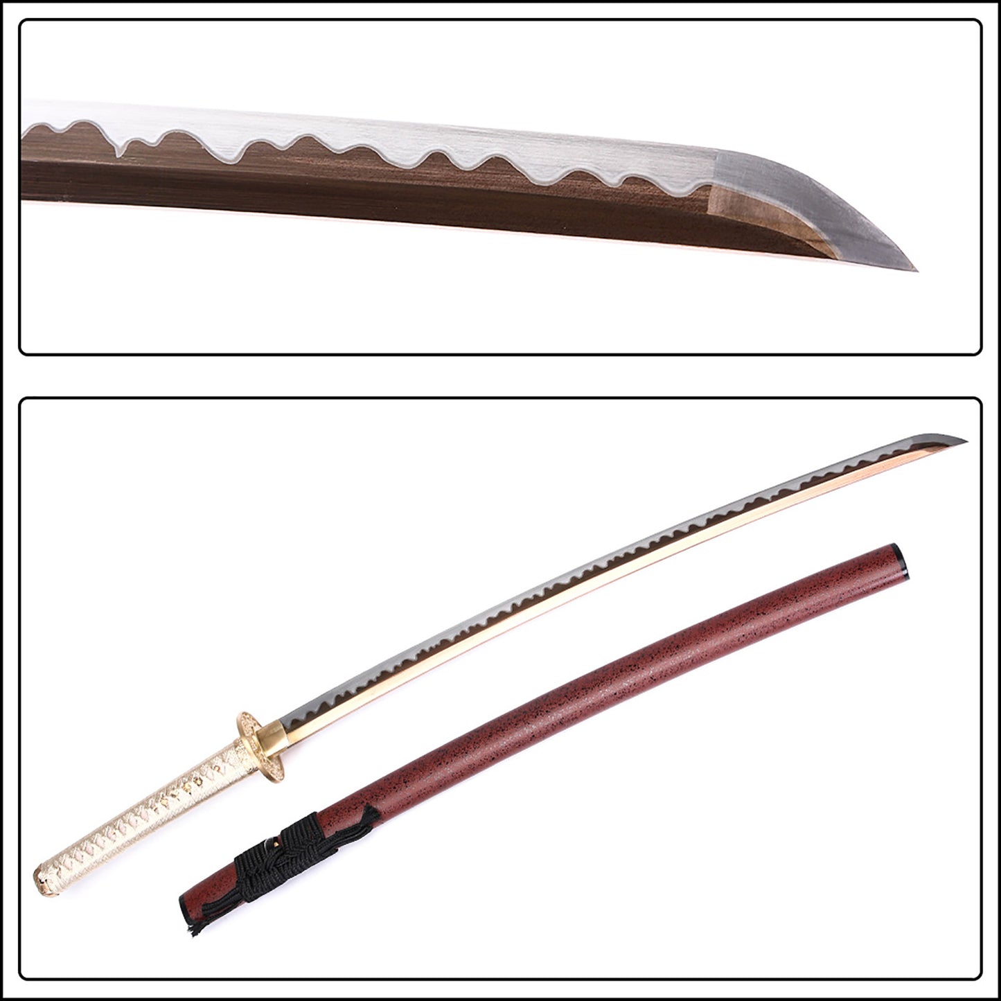 1060 High Carbon Steel Blade Golden Handle Sword