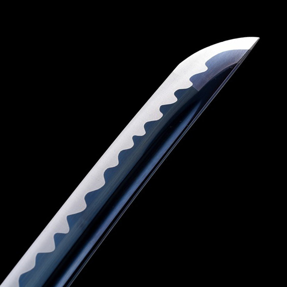 Real Katana Sword - Carbon Steel Japanese Samurai Sword with Green Saya