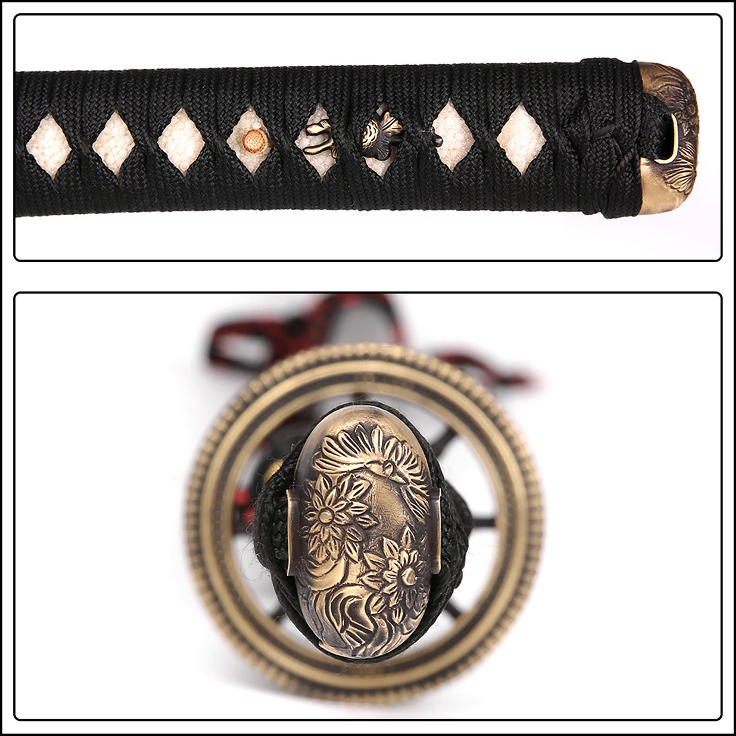 Round-wheeled copper tsuba T10 Harmon sword