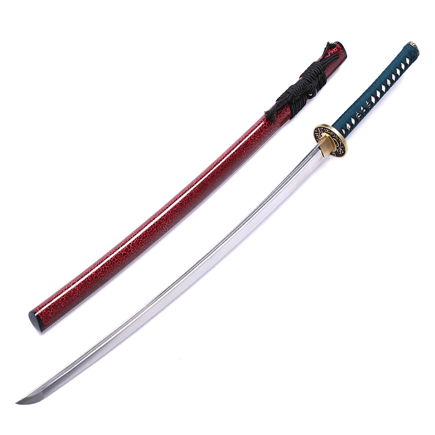 Folding steel and brass tsuba sword