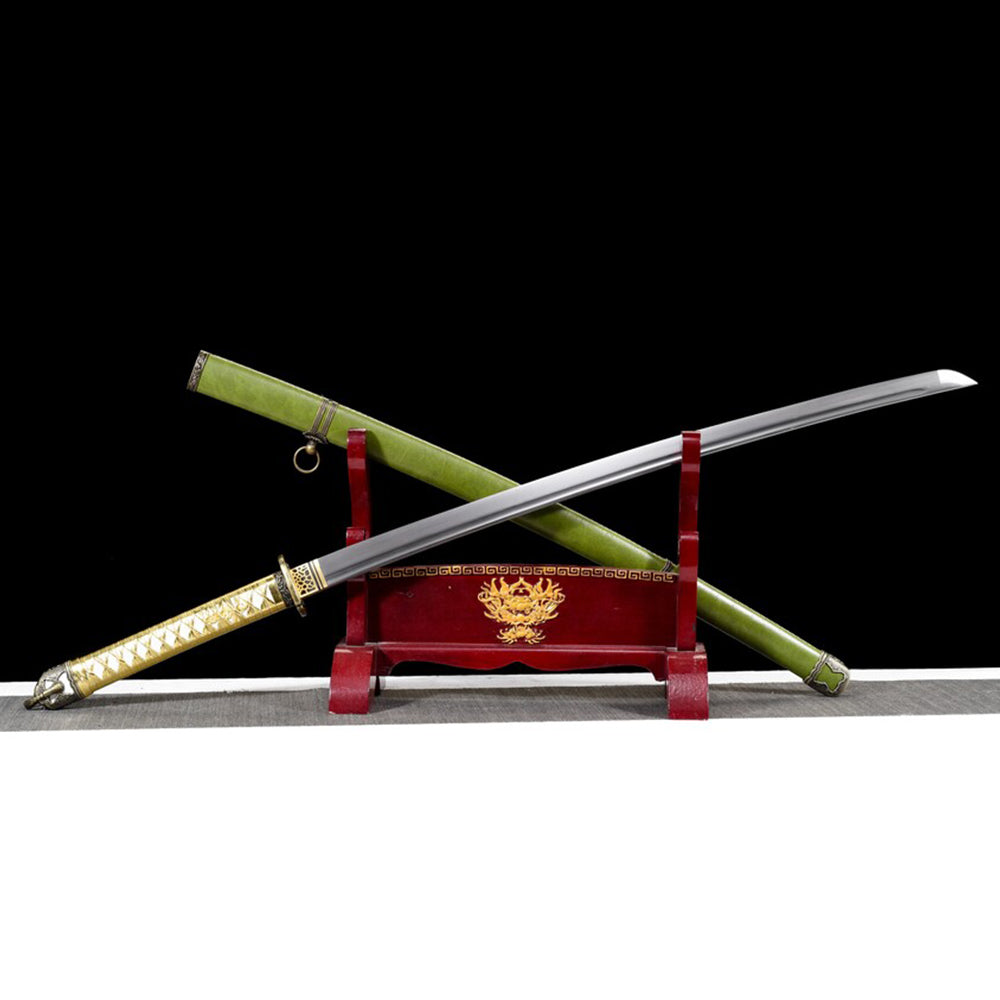 98 Saber - Carbon Steel Katana with Green Saya