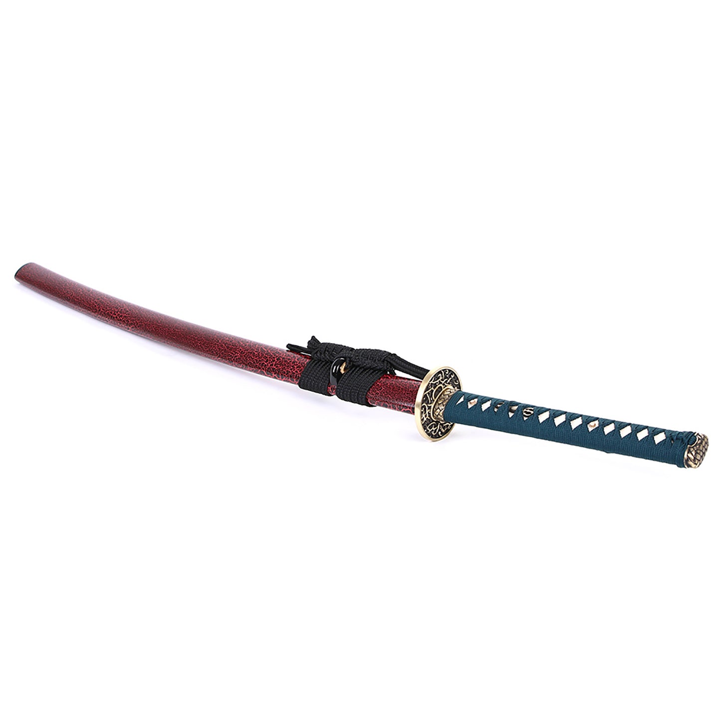 Folding steel and brass tsuba sword