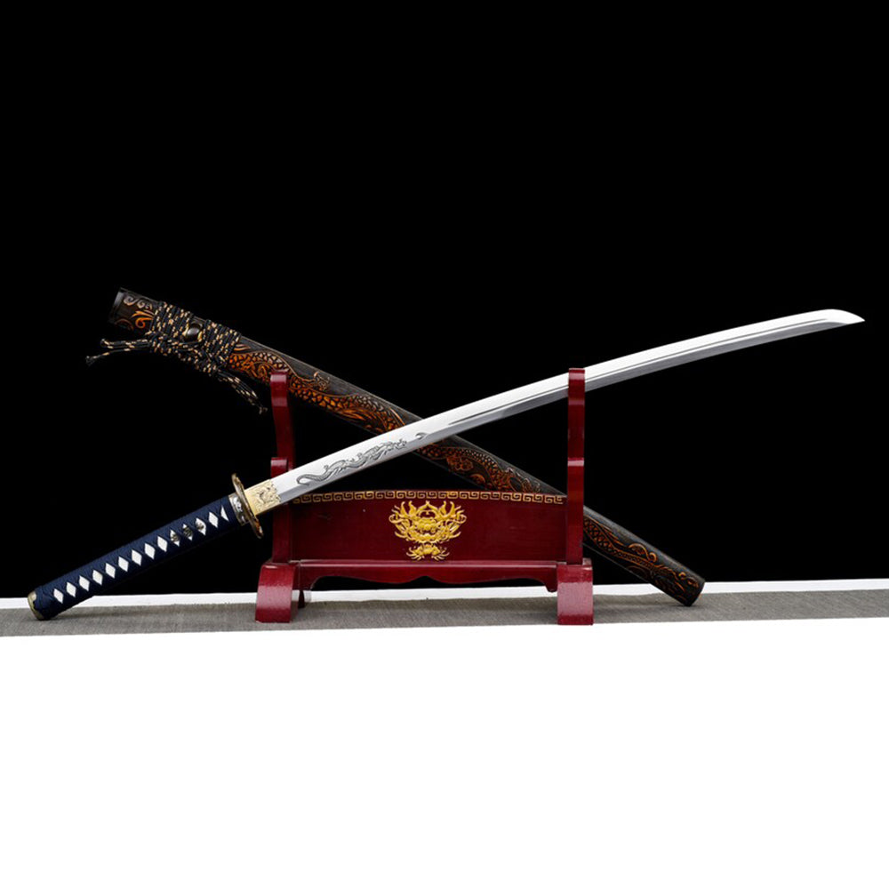 Handmade Dragon Katana - 40.5inch Real Japanese Samurai Sword with Engraving Full Tang Blade