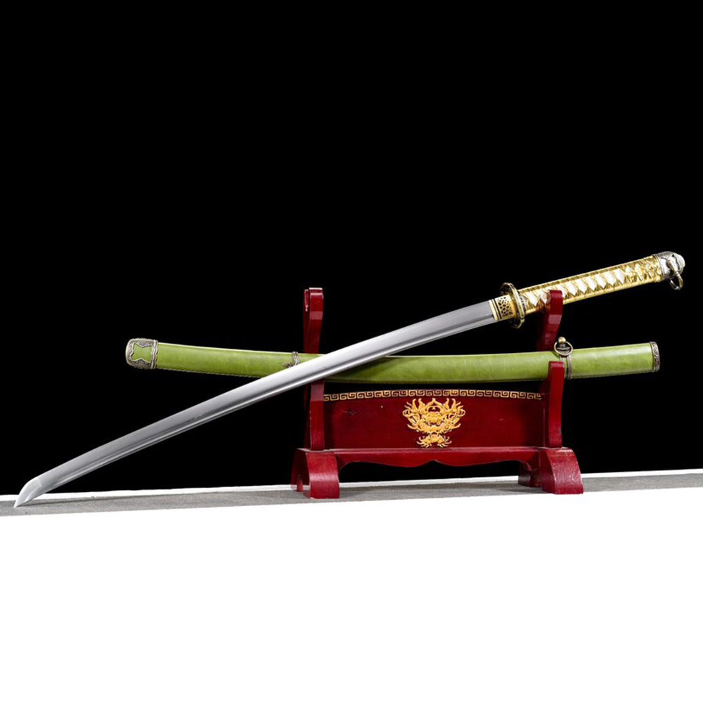 98 Saber - Carbon Steel Katana with Green Saya