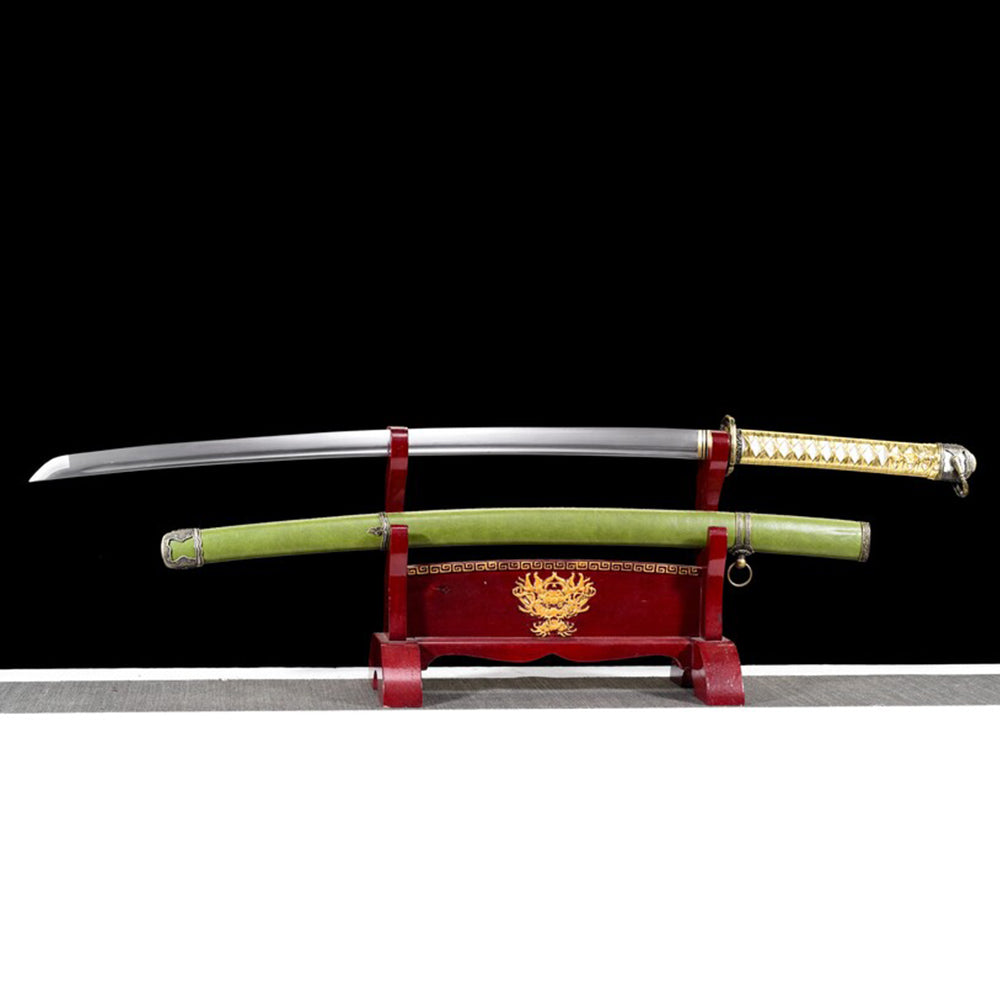 98 Saber - Carbon Steel Katana with Green Saya