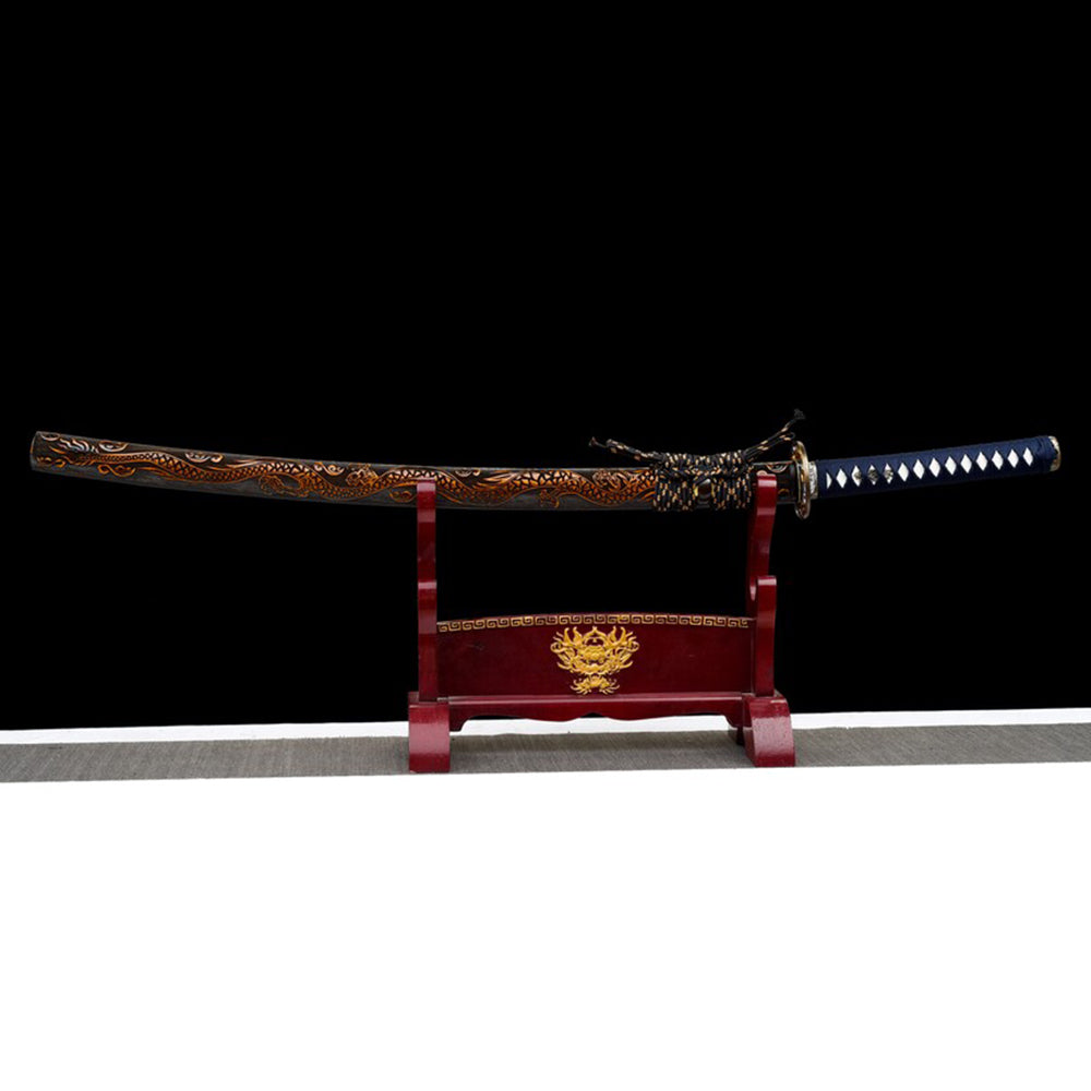 Handmade Dragon Katana - 40.5inch Real Japanese Samurai Sword with Engraving Full Tang Blade