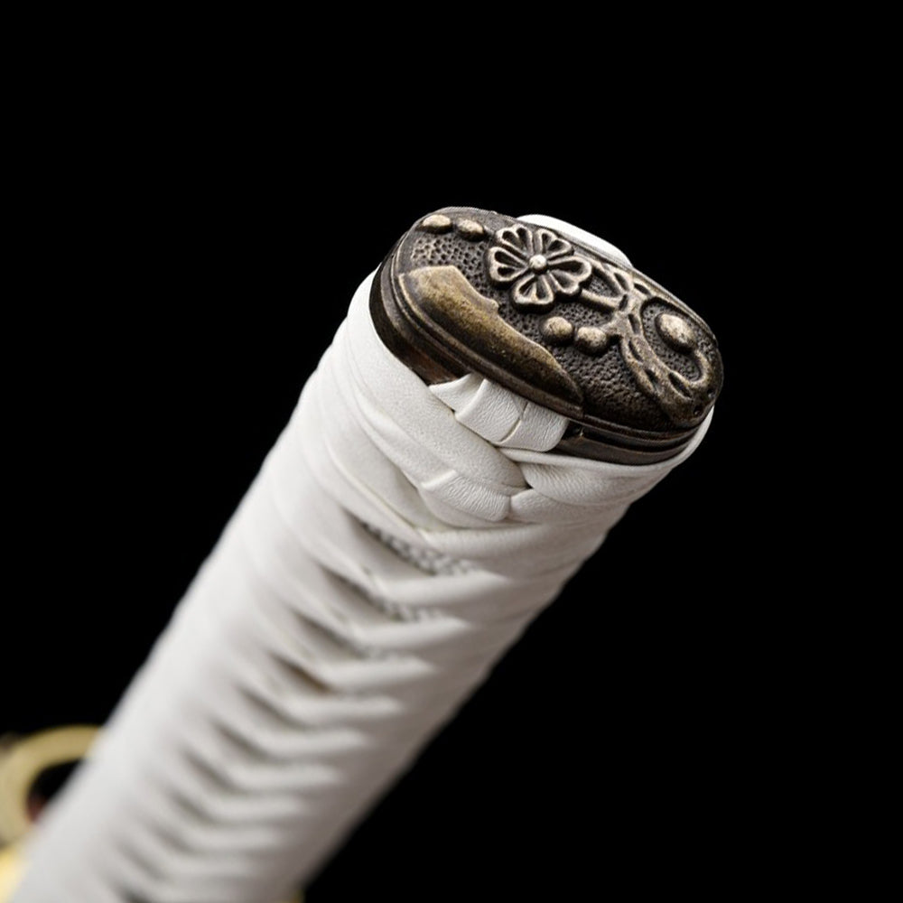 Real Katana Sword - Carbon Steel Japanese Samurai Sword with Green Saya