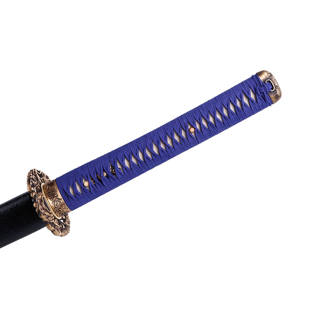 Blue Handle Katana Sunflower Guard Japanese Sword