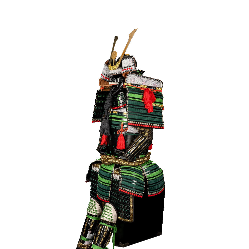 Traditional Handmade High Quality Japanese Samurai Armor - Real Size Oda Clan Kachi Black and Green Armor