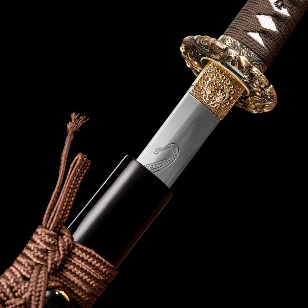 High Quality Dragon Katana Sword-40.5inch Japanese Long Sword with Brass Accessories