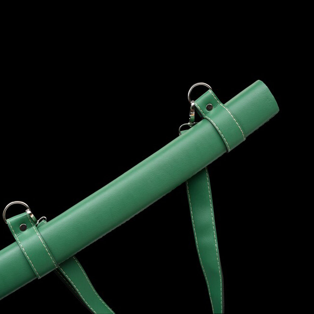 Real Katana Sword - Carbon Steel Japanese Samurai Sword with Green Saya