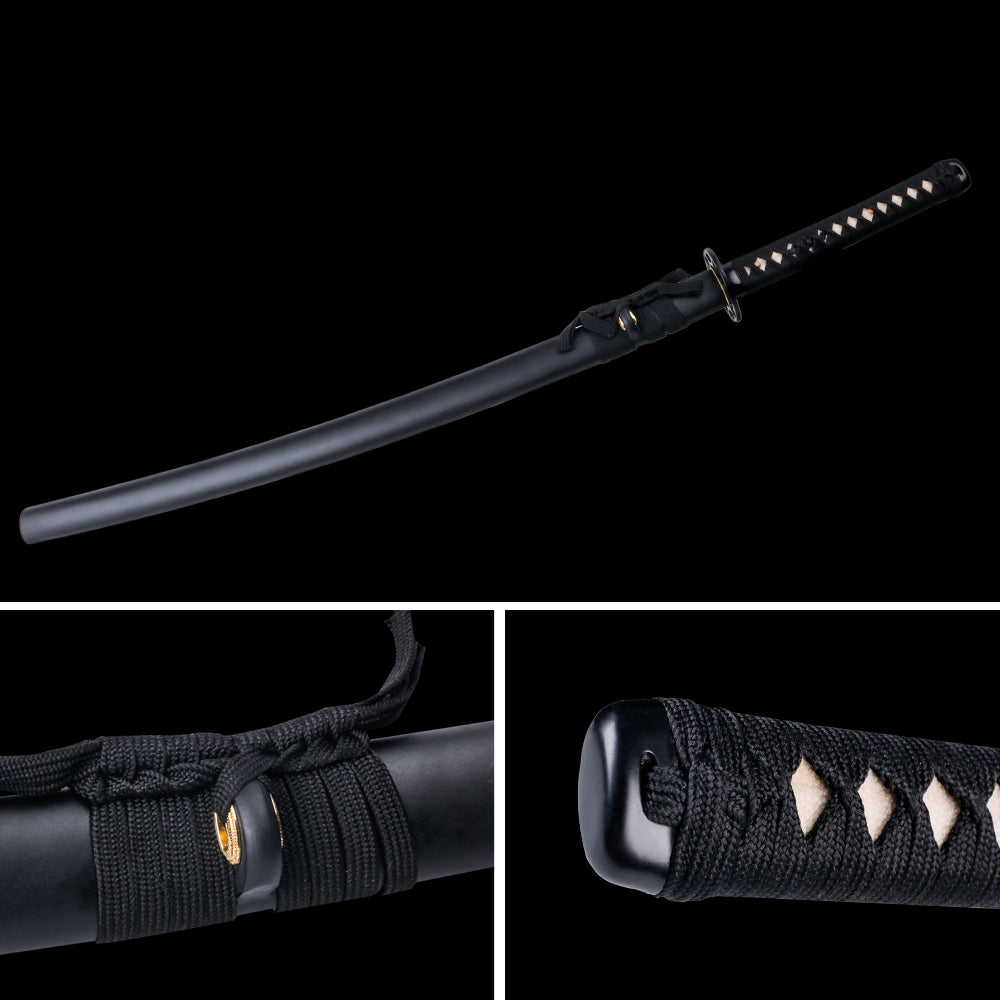 High Quality Hand Forged Katana Japanese Samurai Black Swords
