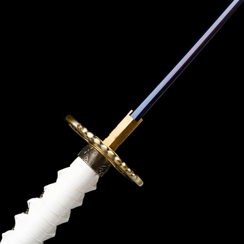 Real Katana Sword - Carbon Steel Japanese Samurai Sword with Green Saya