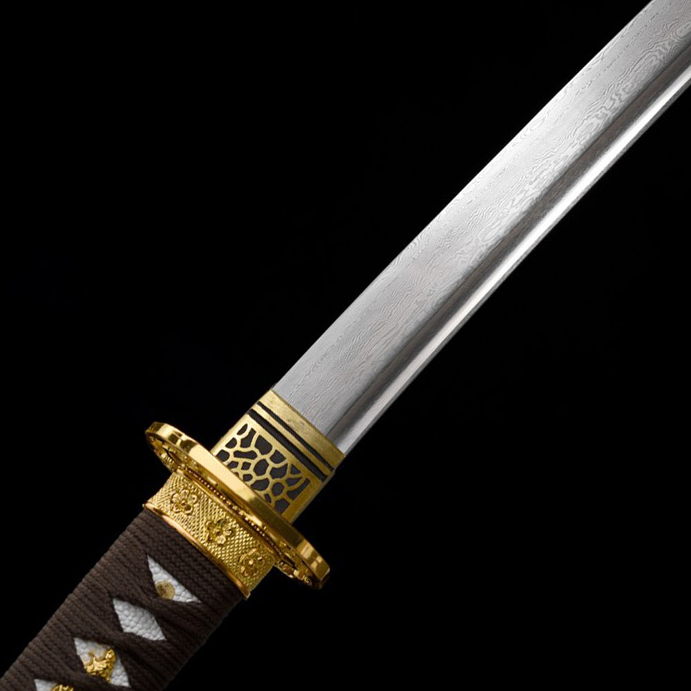 High Quality Handmade Damascus Tachi Sword-Full Tang Folded Steel Odachi Sword