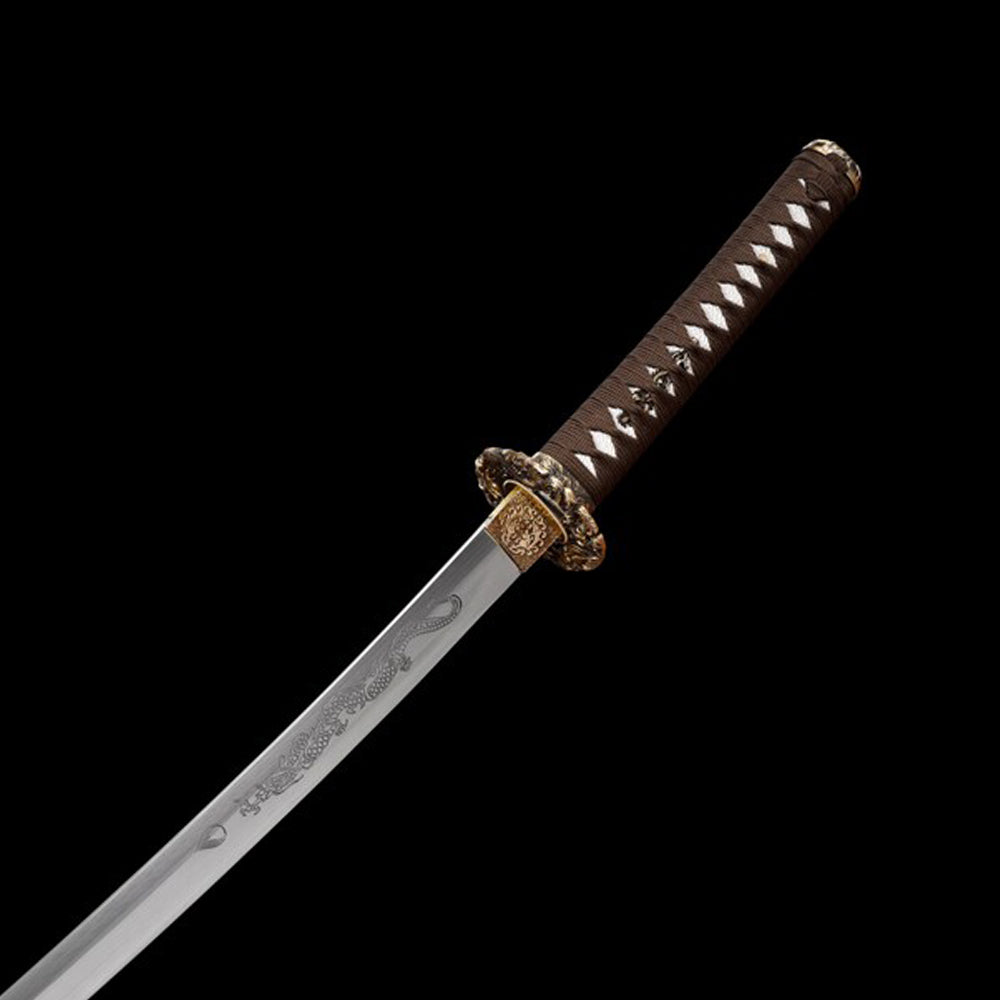 High Quality Dragon Katana Sword-40.5inch Japanese Long Sword with Brass Accessories