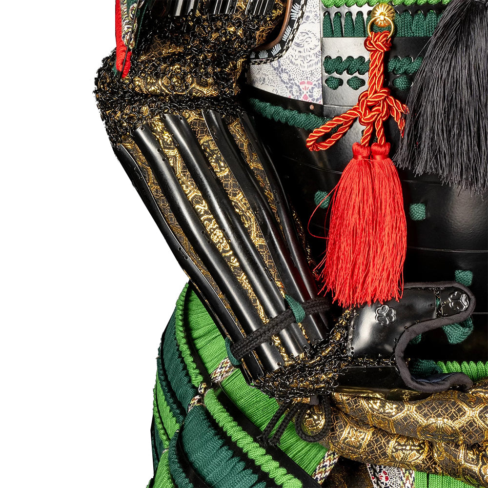 Traditional Handmade High Quality Japanese Samurai Armor - Real Size Oda Clan Kachi Black and Green Armor