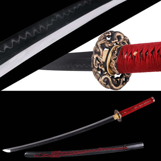 Dragon Katana Red Swords Real T10 Steel