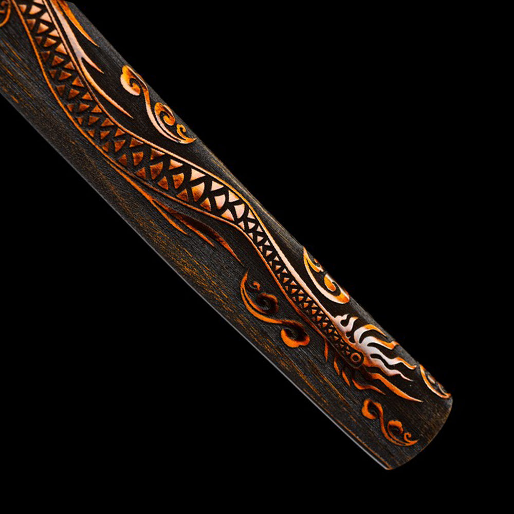 Handmade Dragon Katana - 40.5inch Real Japanese Samurai Sword with Engraving Full Tang Blade