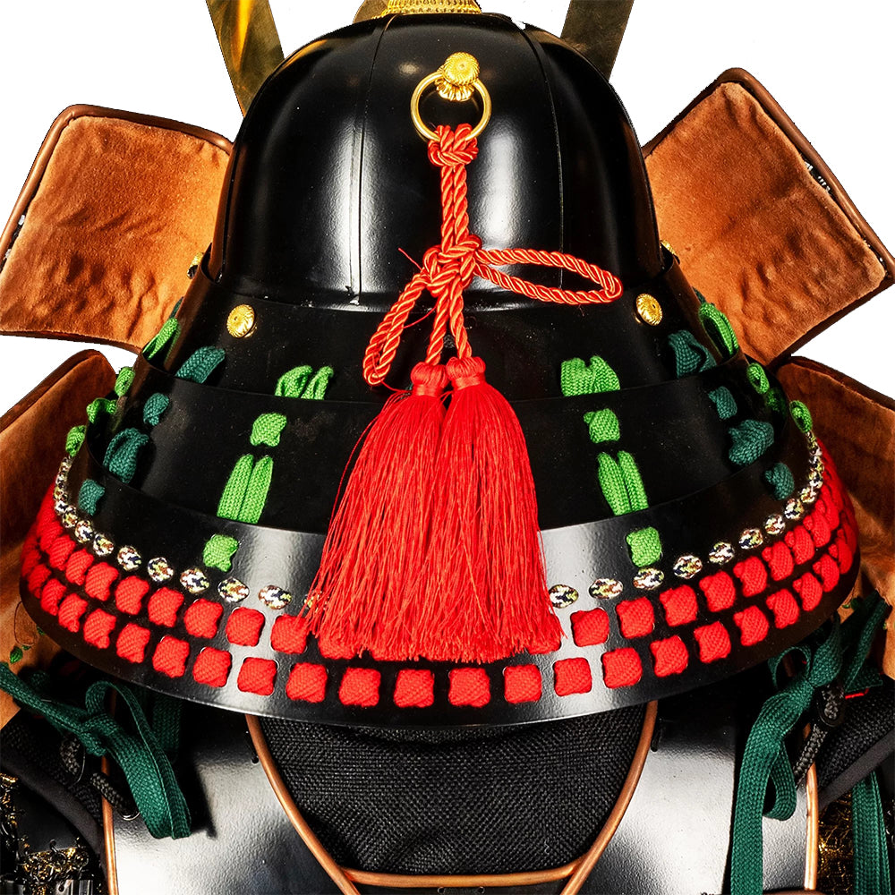 Traditional Handmade High Quality Japanese Samurai Armor - Real Size Oda Clan Kachi Black and Green Armor