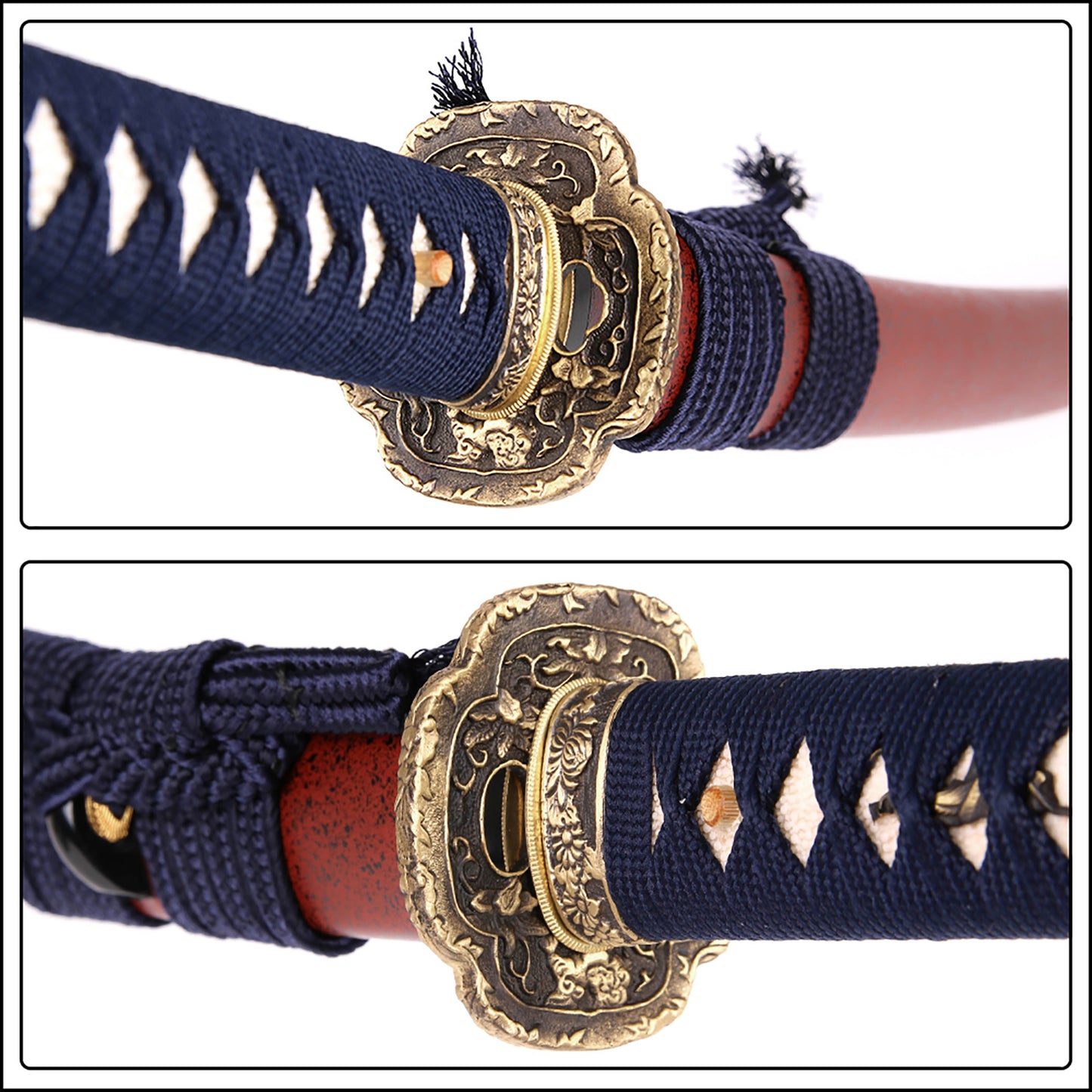 Aoikuchi brass tsuba sword