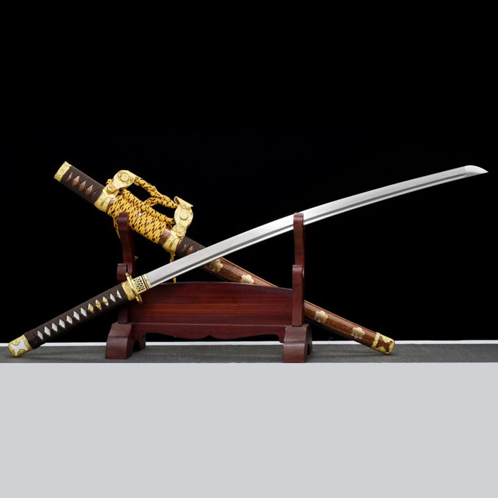 High Quality Handmade Damascus Tachi Sword-Full Tang Folded Steel Odachi Sword