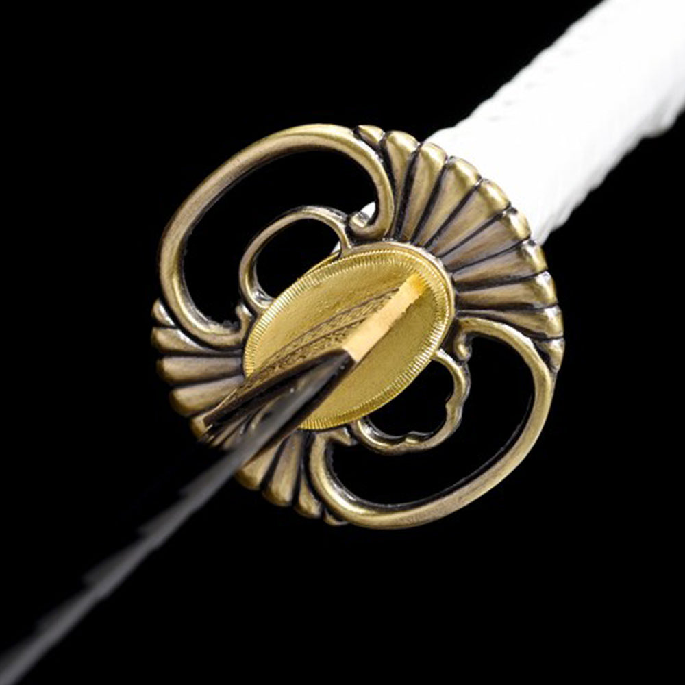 Real Katana Sword - Carbon Steel Japanese Samurai Sword with Green Saya