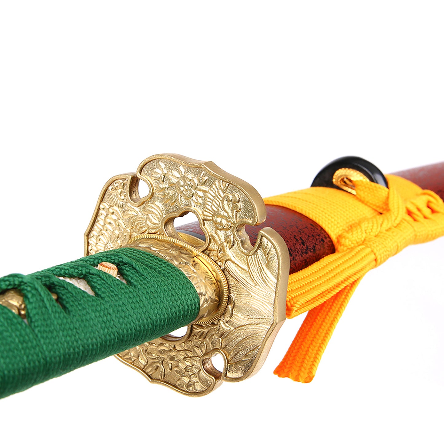 Golden chrysanthemum tsuba sword