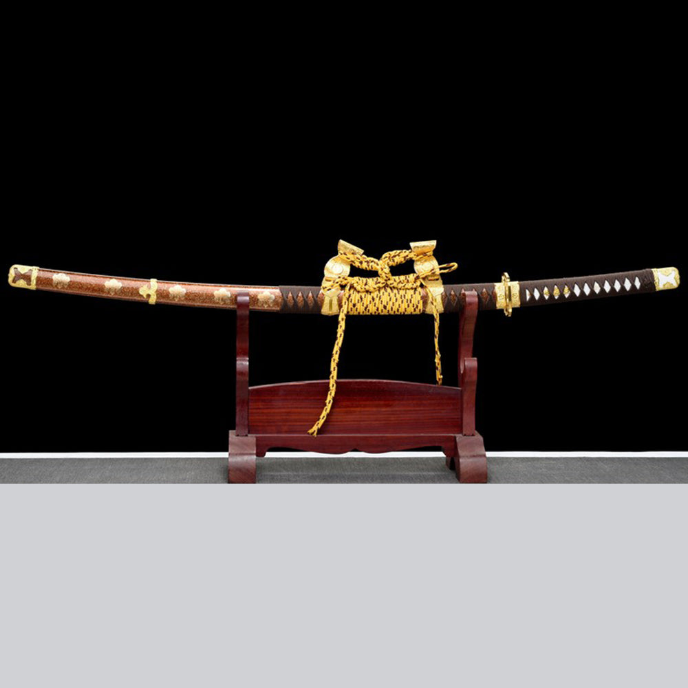 High Quality Handmade Damascus Tachi Sword-Full Tang Folded Steel Odachi Sword