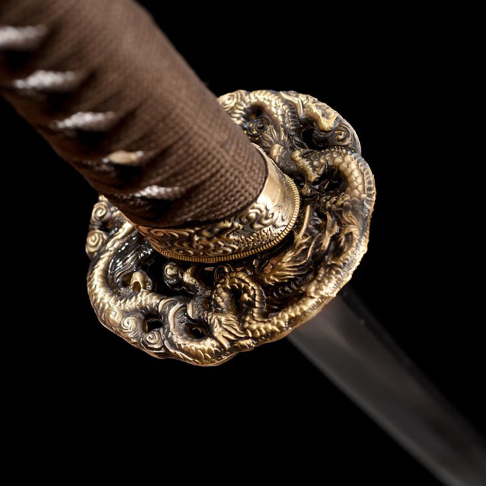 High Quality Dragon Katana Sword-40.5inch Japanese Long Sword with Brass Accessories