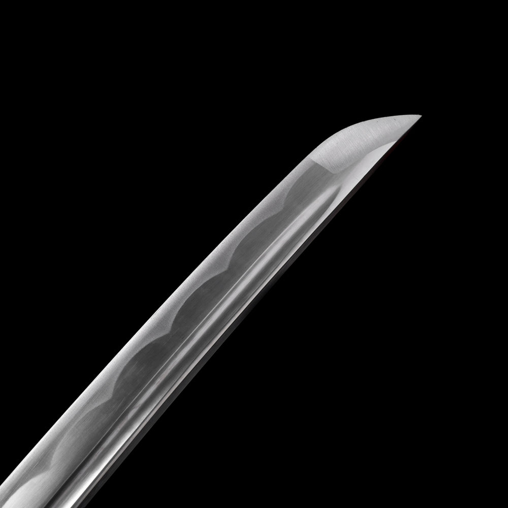 Blue Wakizashi Sword-Silver Tiger Fittings with Full Tang Blade