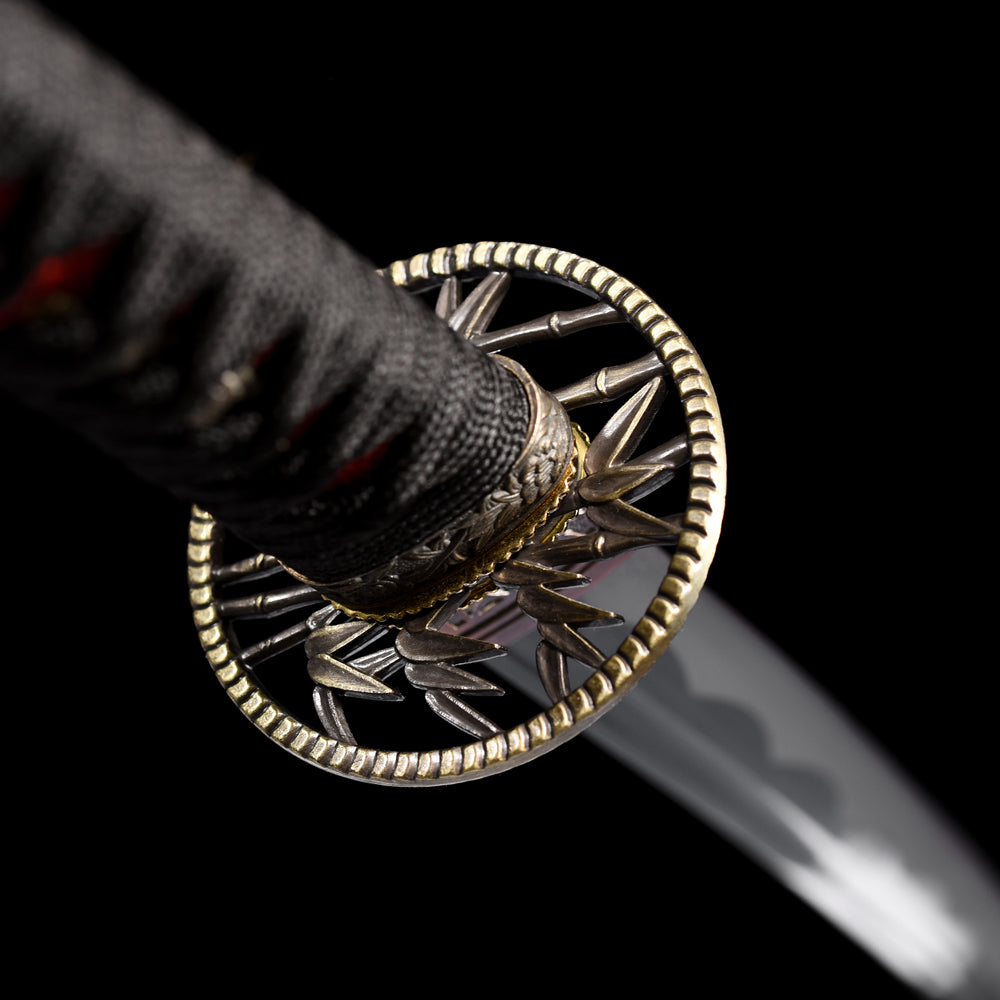 Metal Sword-Real Wakizashi with Red Saya