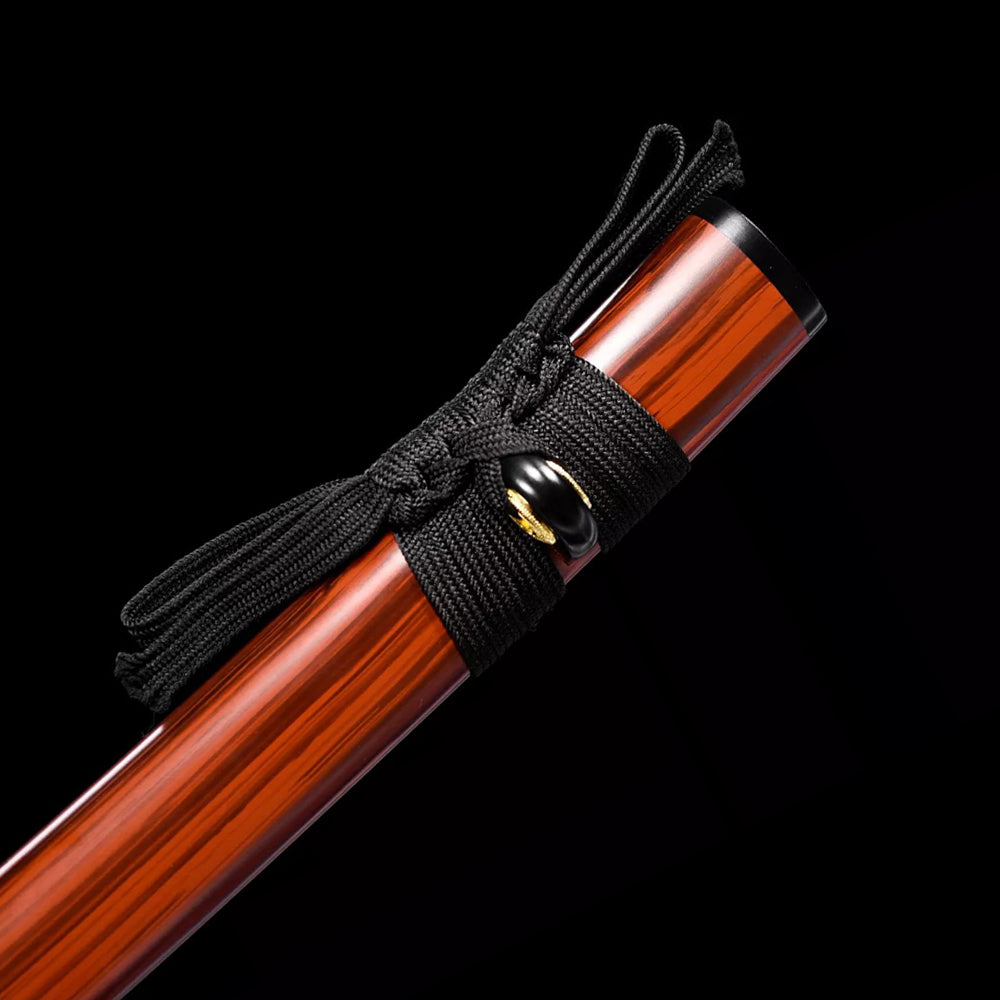 Metal Sword-Real Wakizashi with Red Saya
