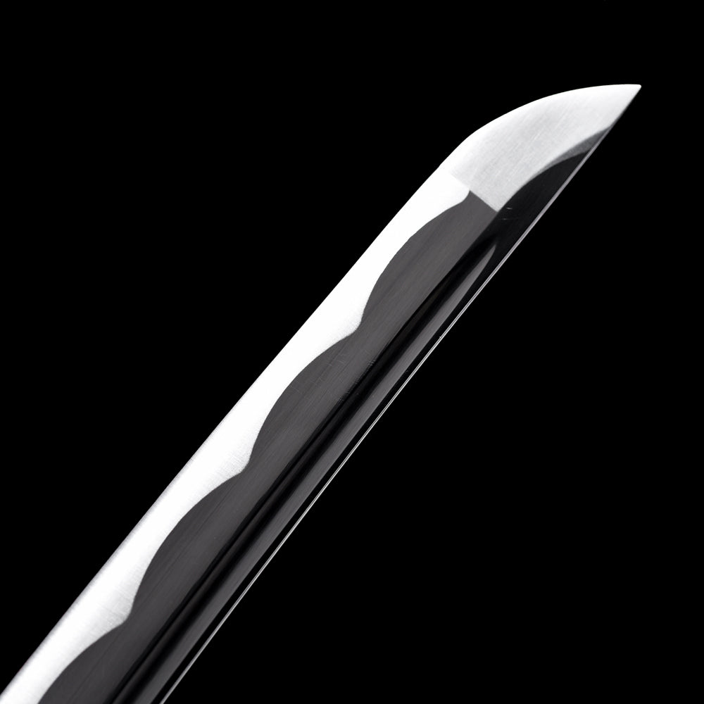 Authentic Black Wakizashi-Short Japanese Sword with Full Tang Blade