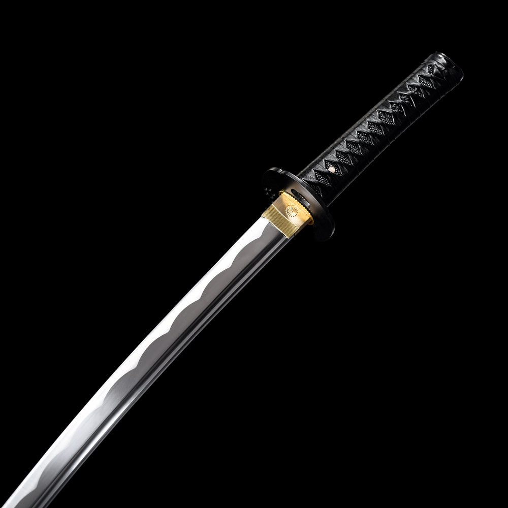 Authentic Black Wakizashi-Short Japanese Sword with Full Tang Blade