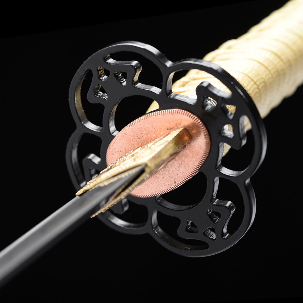 Handmade T8 Steel Wakizashi Sword-Full Tang Blade with Real Hamon