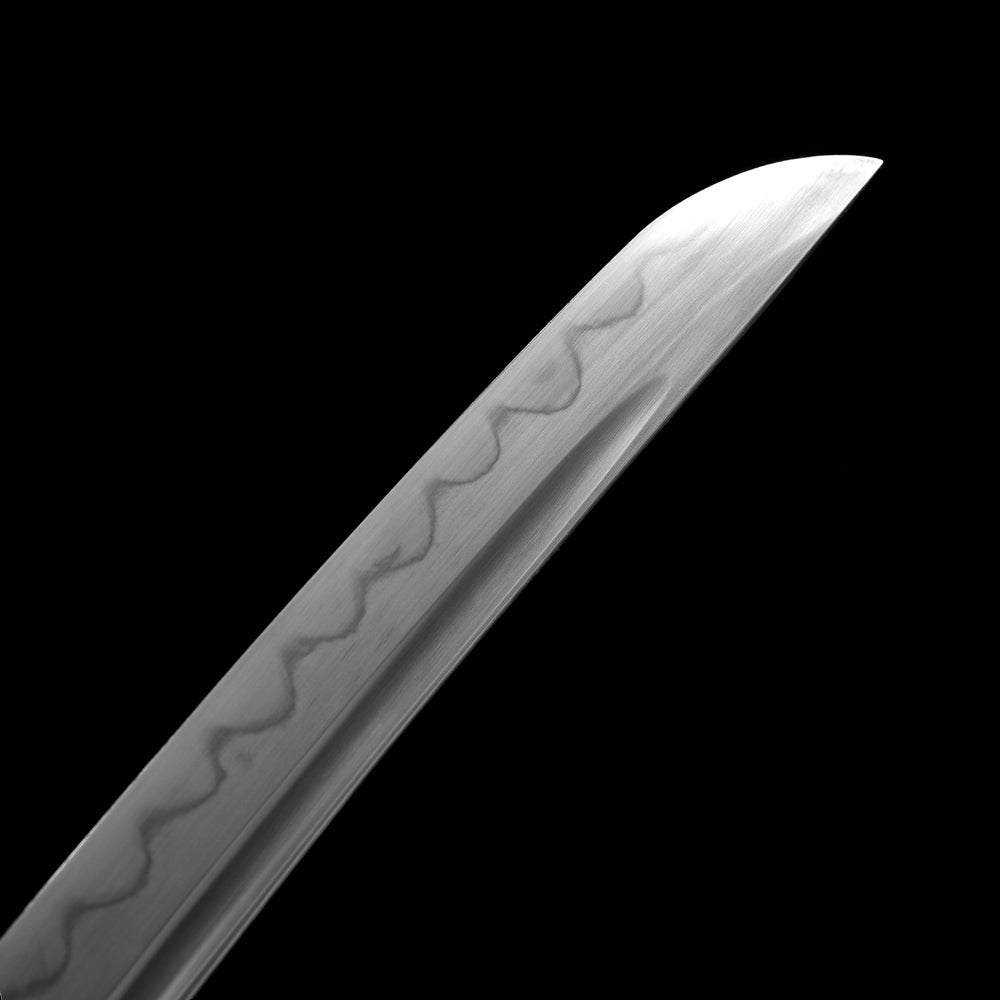 Handmade T8 Steel Wakizashi Sword-Full Tang Blade with Real Hamon