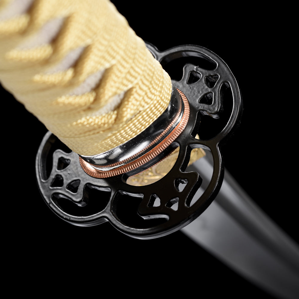 Handmade T8 Steel Wakizashi Sword-Full Tang Blade with Real Hamon