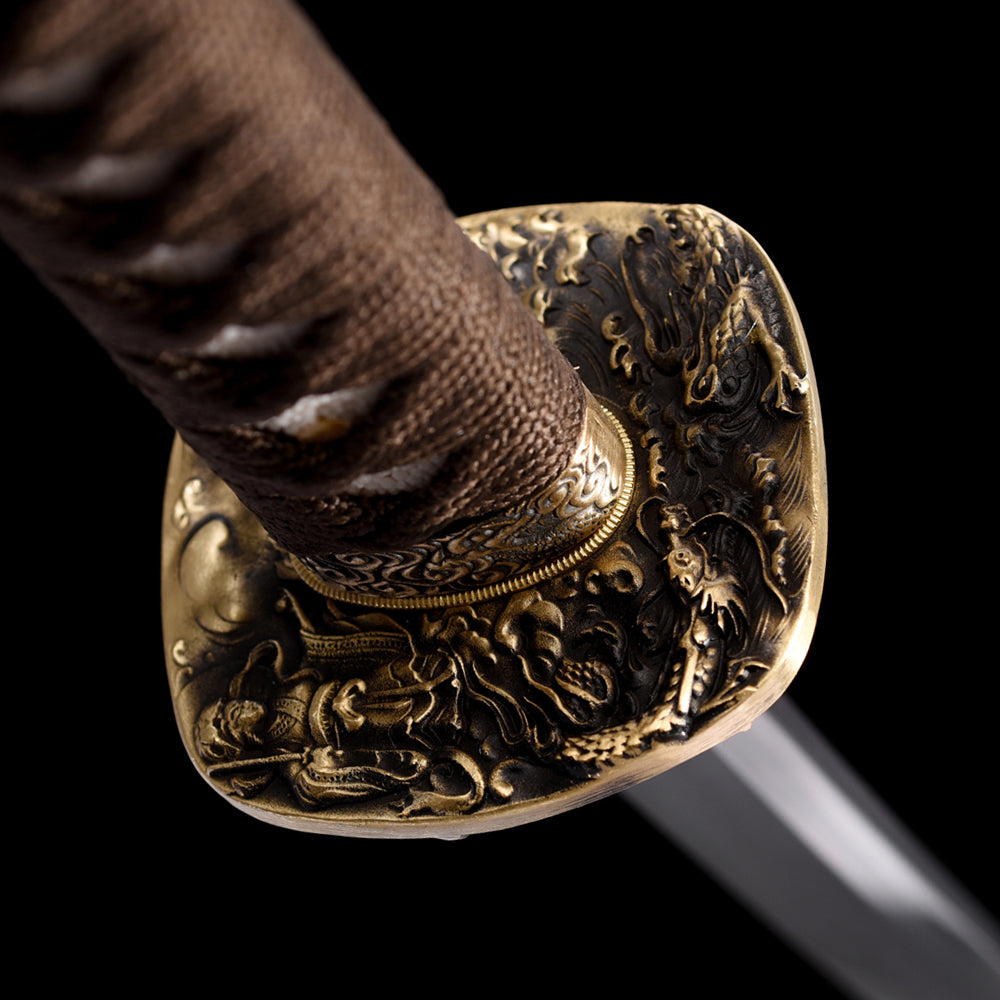 Engraving Dragon Sword-Handmade T10 Steel Wakizashi